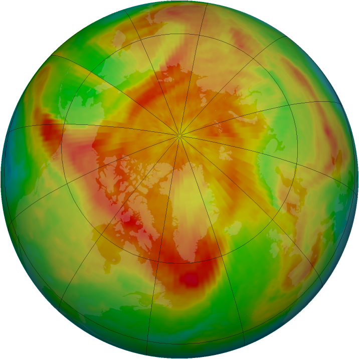 Arctic ozone map for 12 April 2002